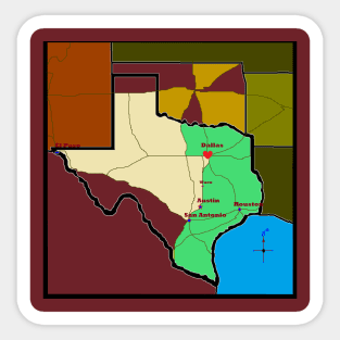 Go West, Western, Texas, Oklahoma Map Sticker